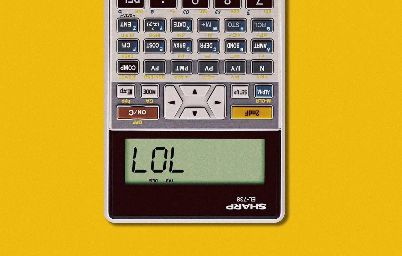 Inverted Calculator With LOL Text Wallpaper