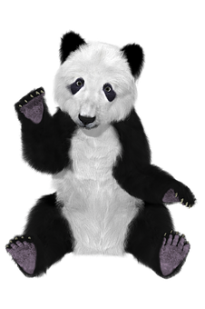 Inverted Color Panda Plush PNG