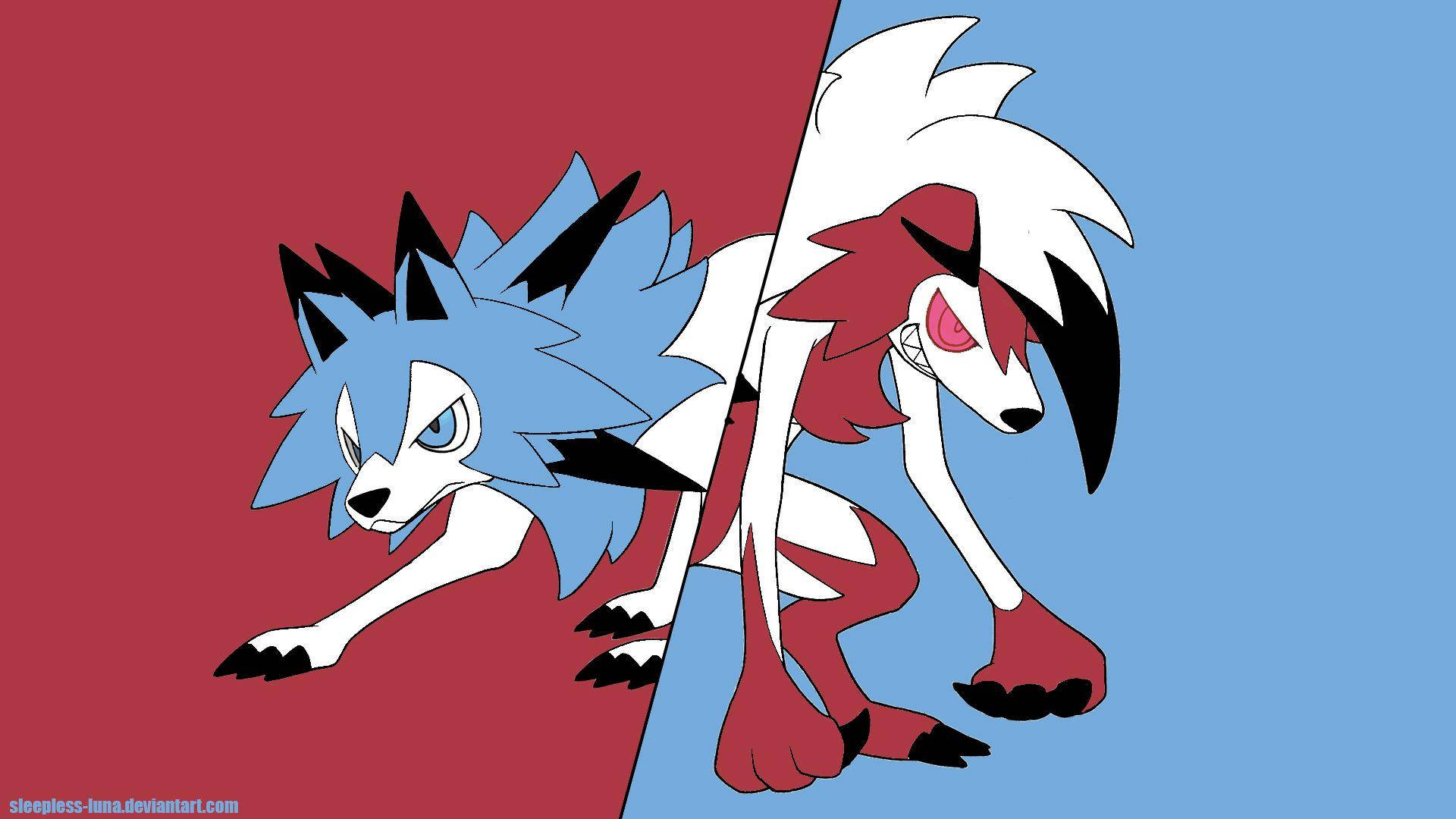 Inverted Colors Lycanroc Wallpaper