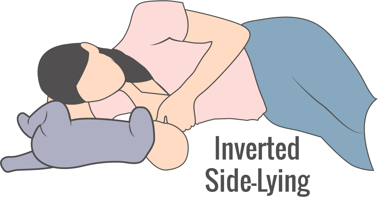 Inverted Side Lying Breastfeeding Position PNG