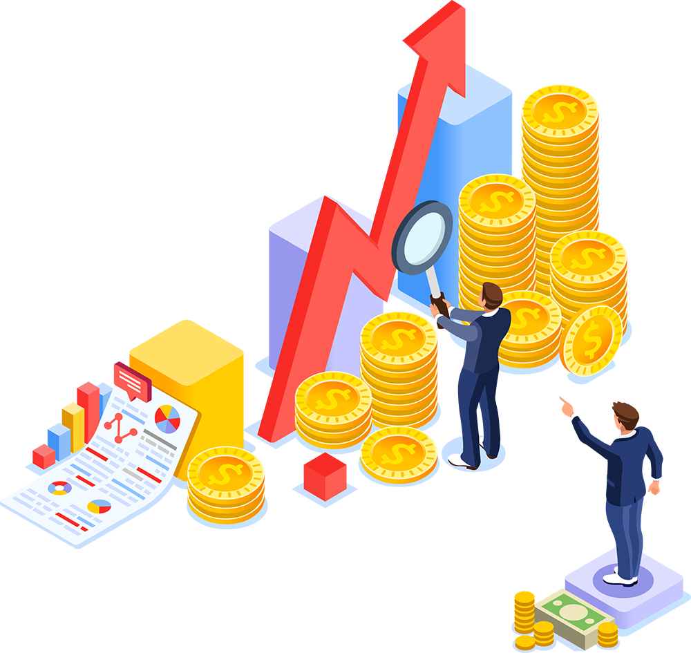 Investment Growth Analysis Illustration PNG