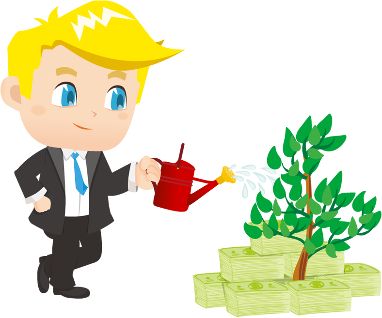 Investment Growth Concept Cartoon Businessman PNG