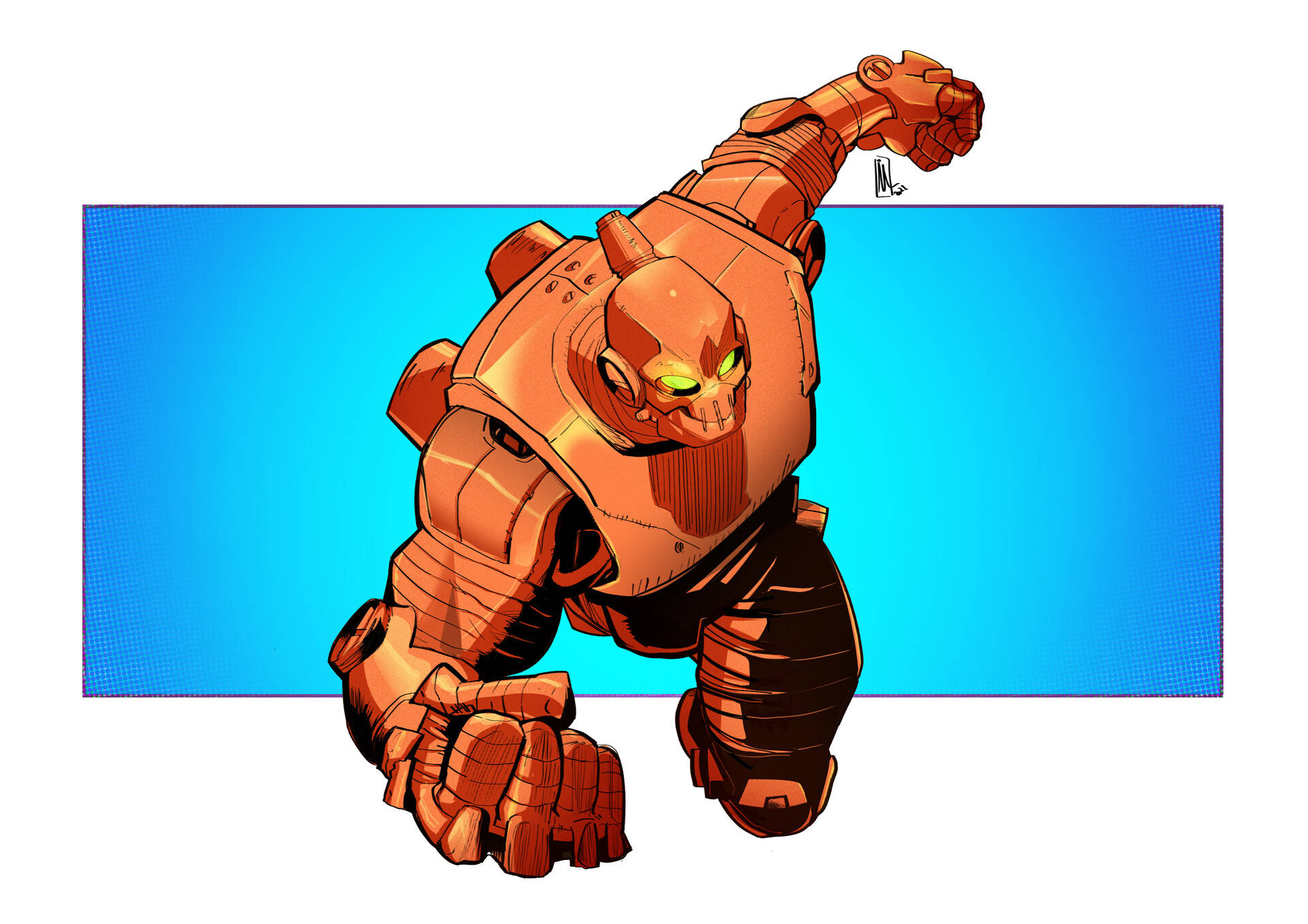 Invincible Robot Copper Background