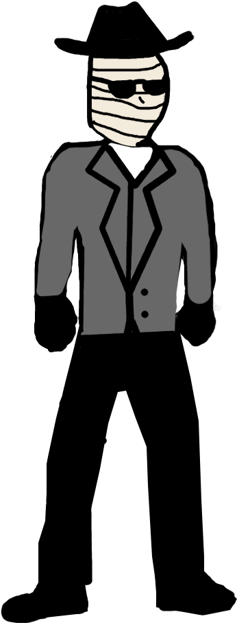 Invisible Manin Suitand Hat PNG