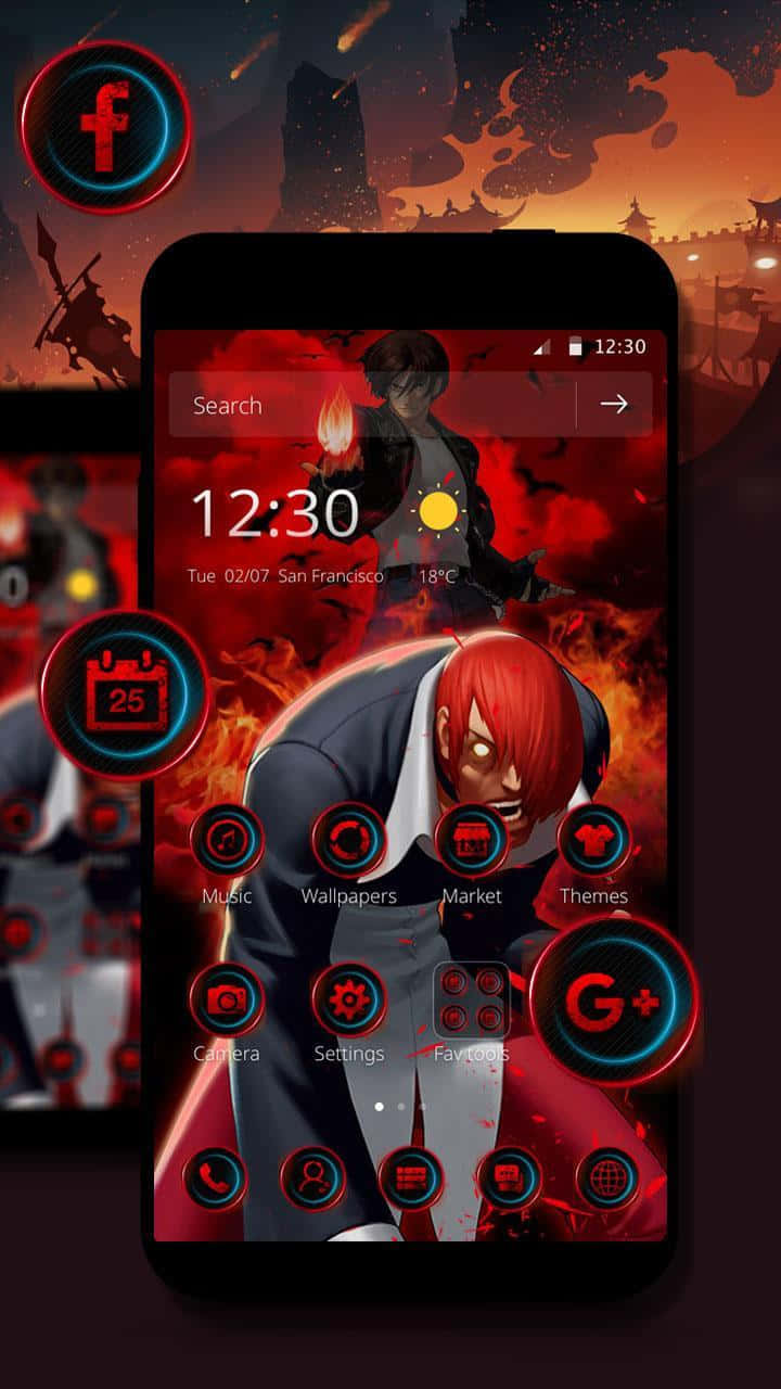 A Phone With A Red And Black Theme Wallpaper
