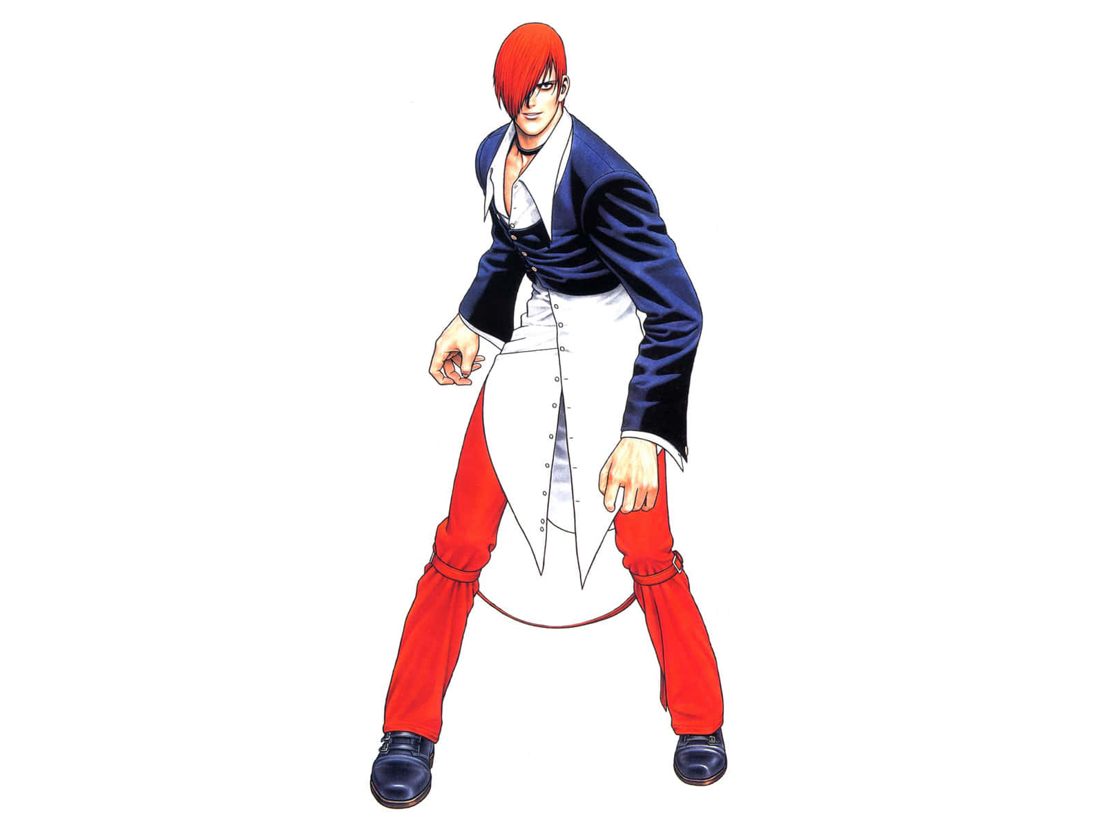 Unpersonaje Con Pantalones Rojos Y Una Gorra Roja. Fondo de pantalla