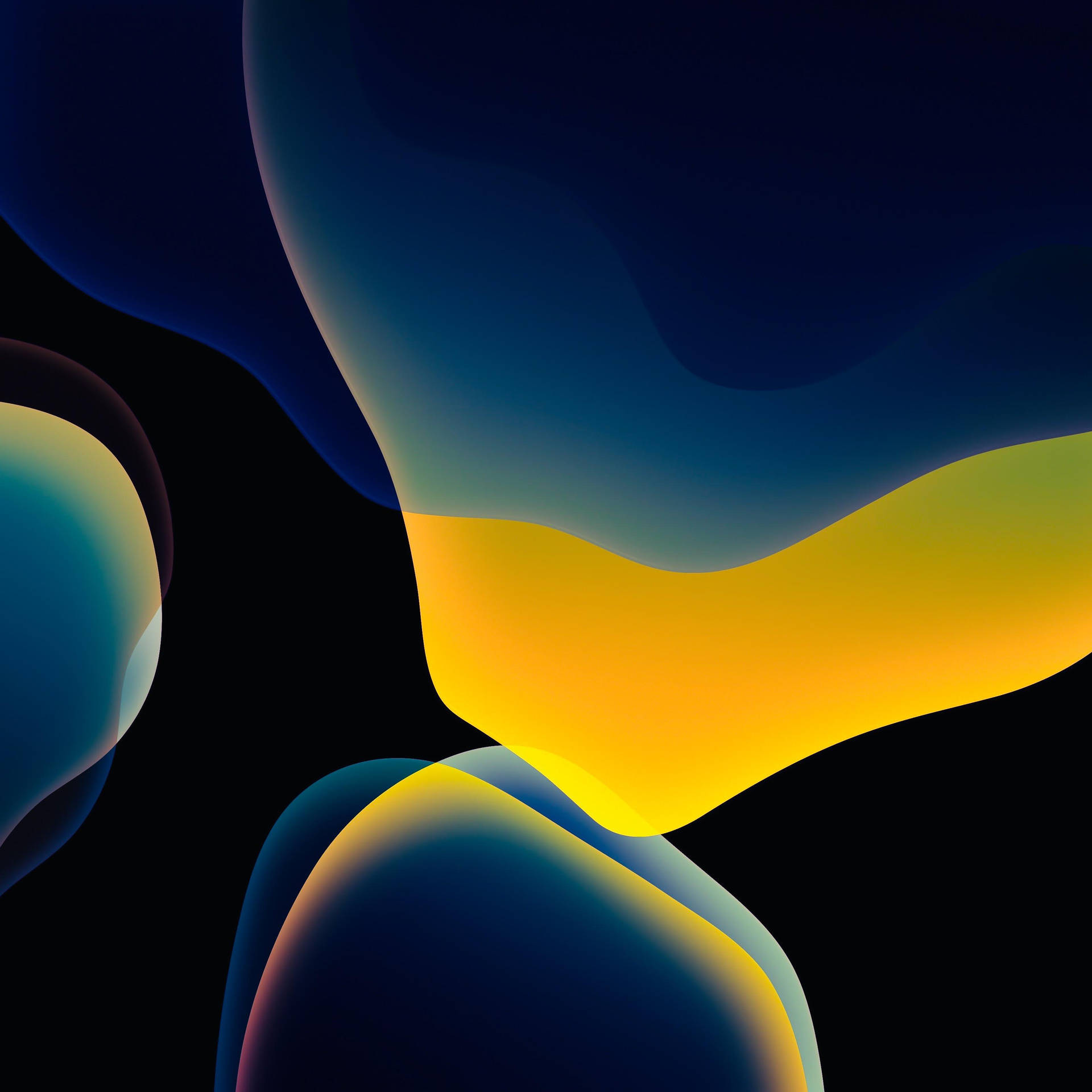 Ios 14 Yellow And Blue Abstract