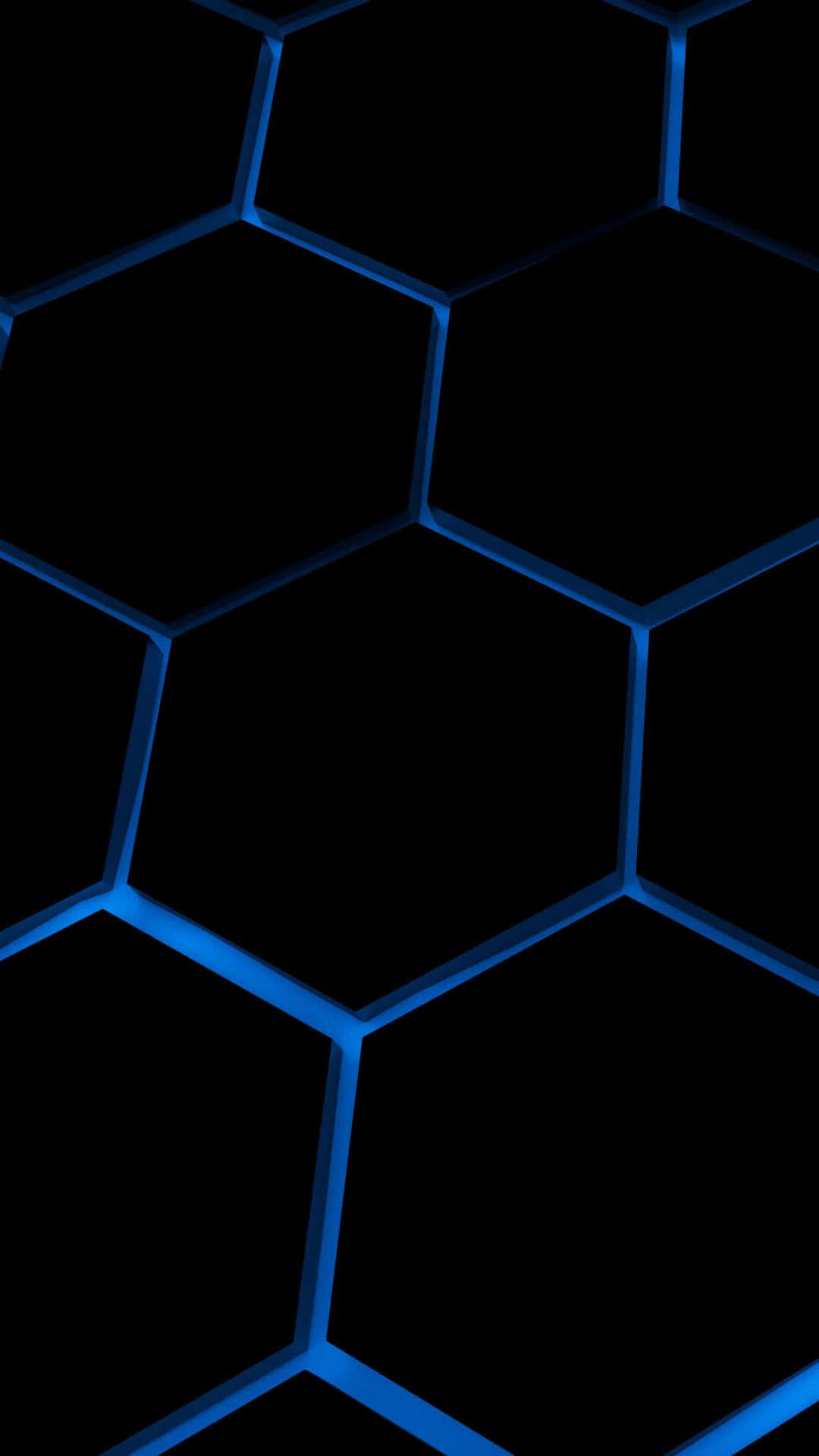 Blue Hexagons On A Black Background Wallpaper