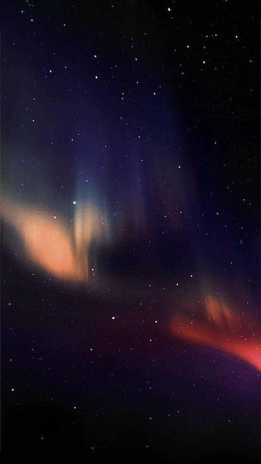 iOS 8 Blue And Red Aurora Wallpaper