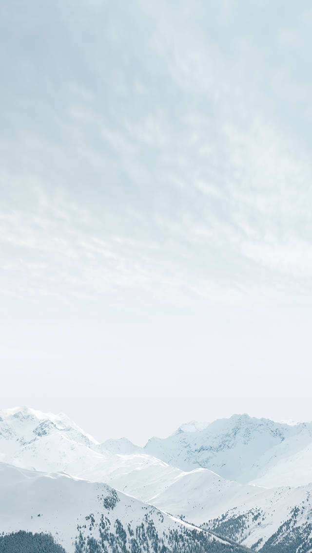 iOS 8 White Snowy Mountain Wallpaper
