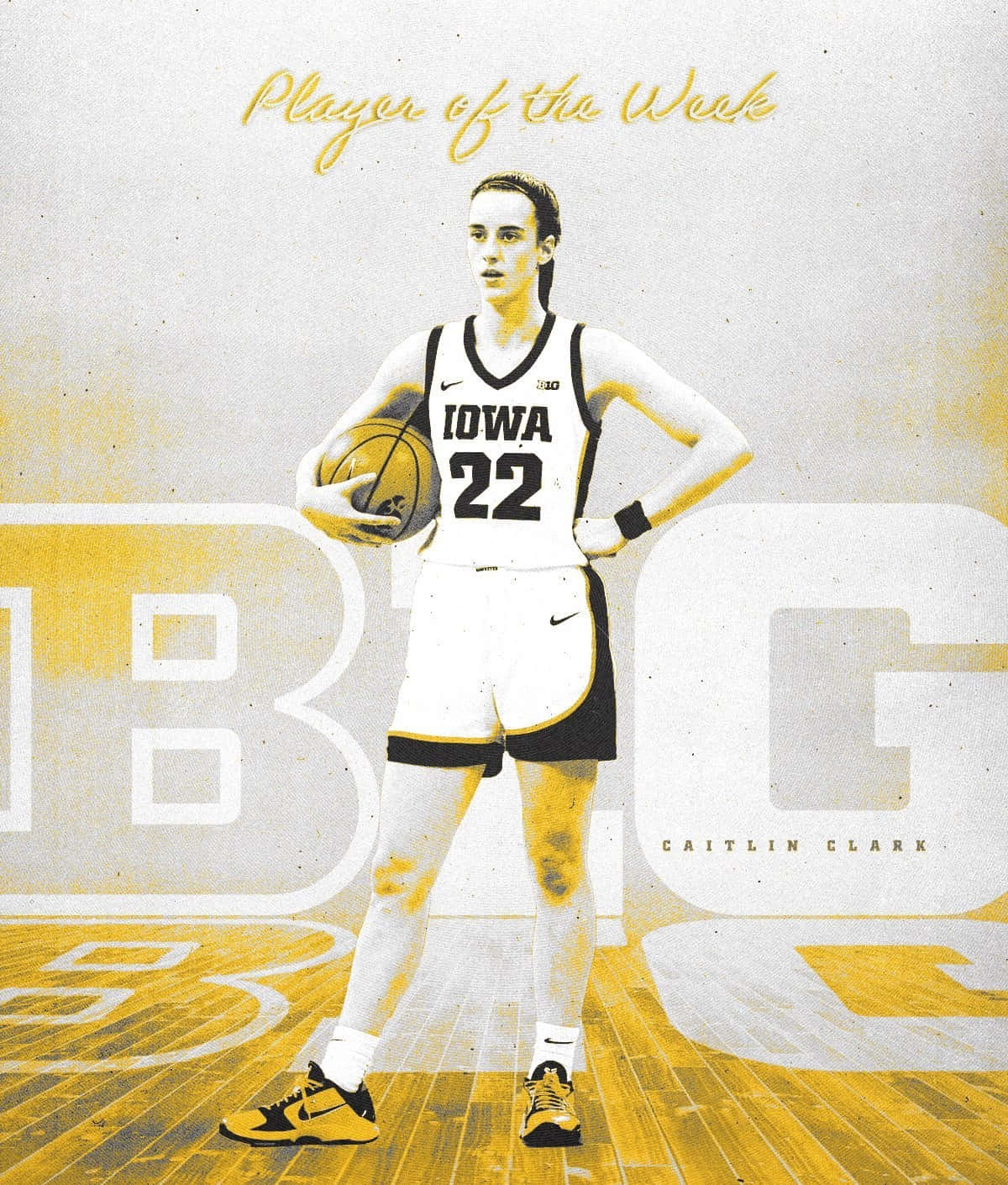 Iowa Basketball Playerofthe Week Caitlin Clark Wallpaper