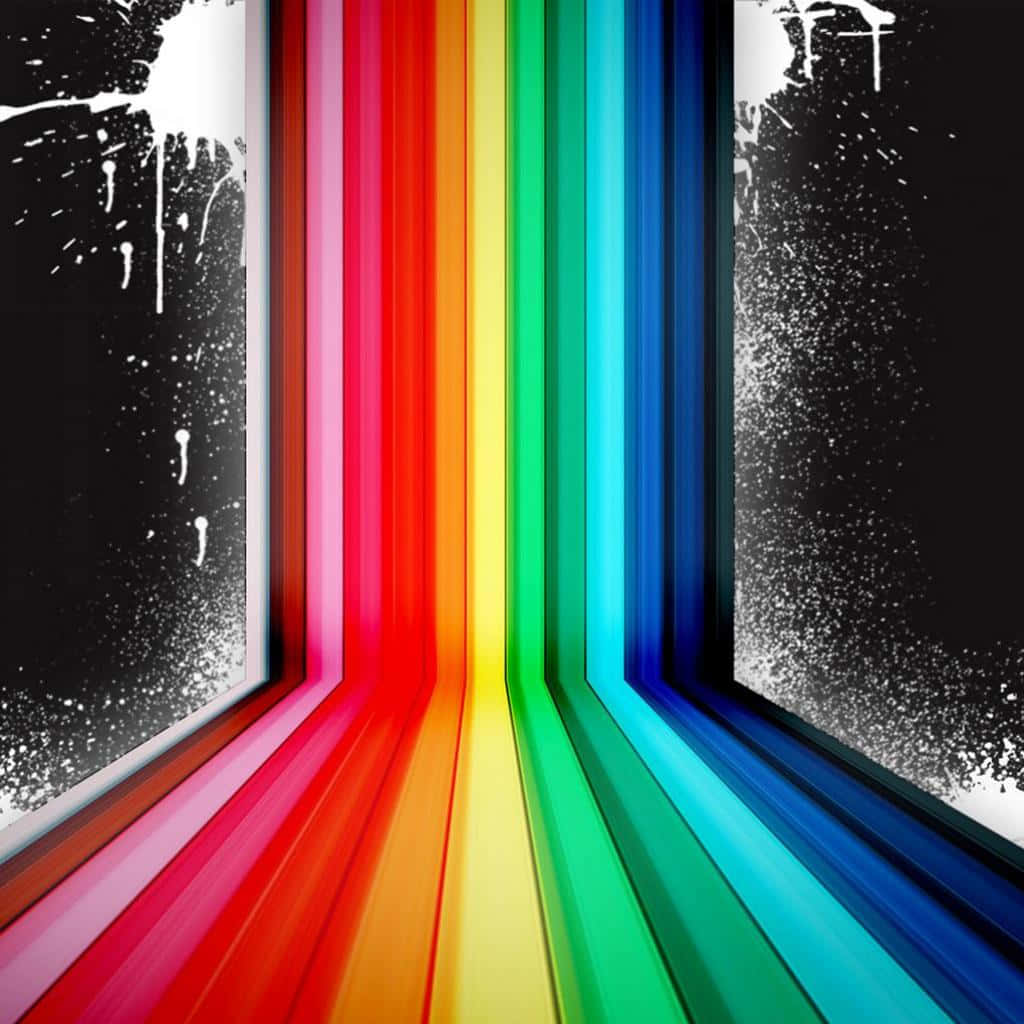 A Rainbow Colored Background With A Black Background Wallpaper