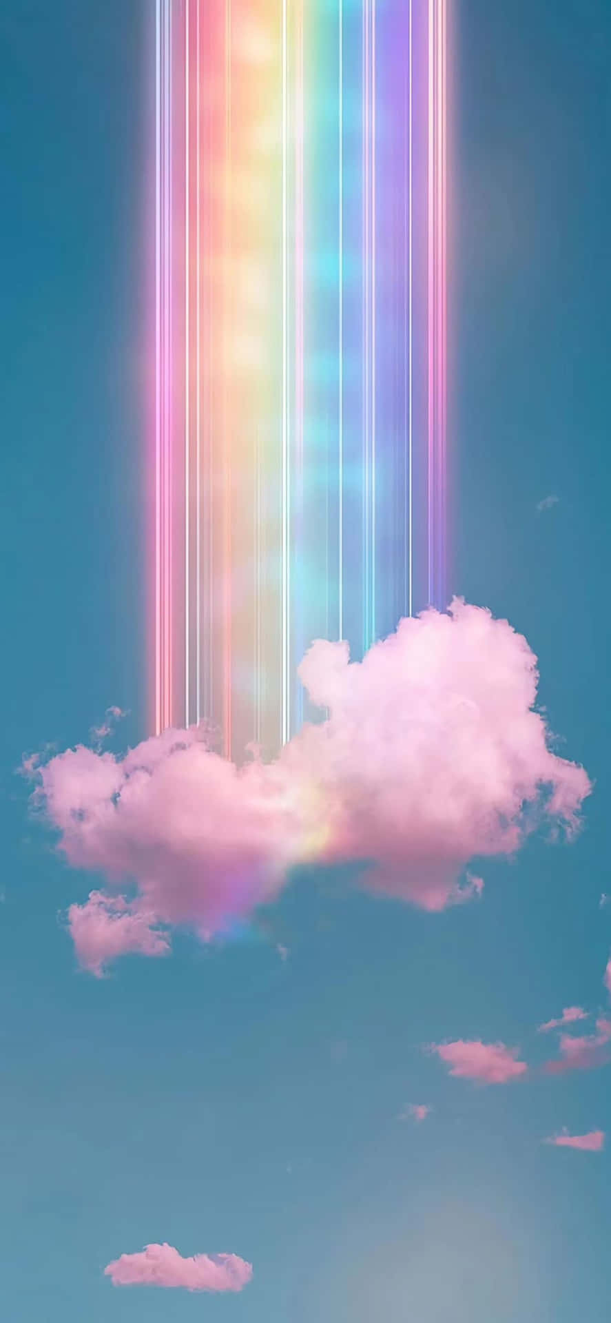 Rainbows In The Sky With Clouds