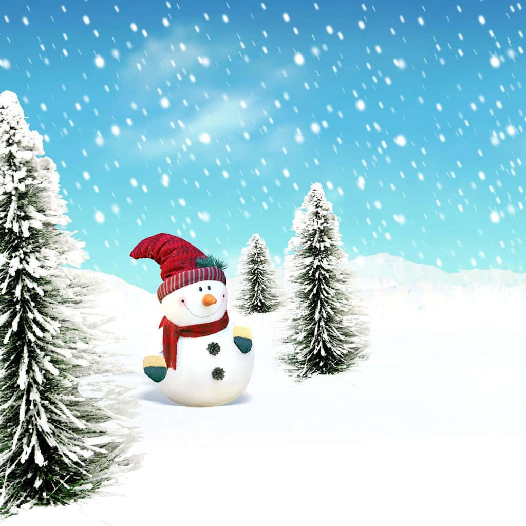 Snowman In The Snow Wallpaper