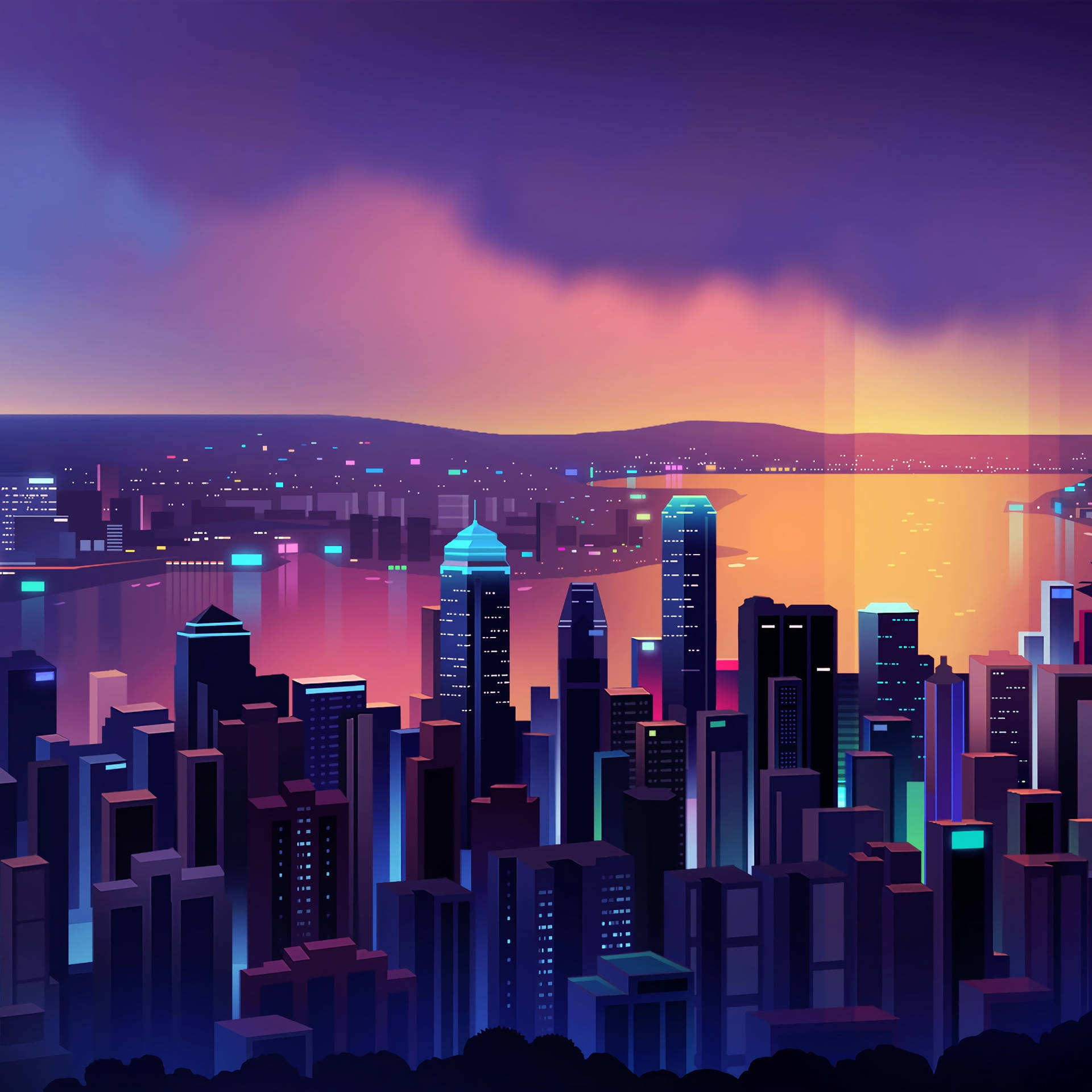 Ipad Pro 12.9 City Illustration Background