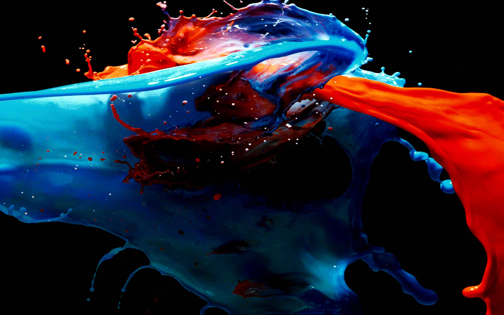 Ipad Pro 12.9 Orange Blue Splash Background