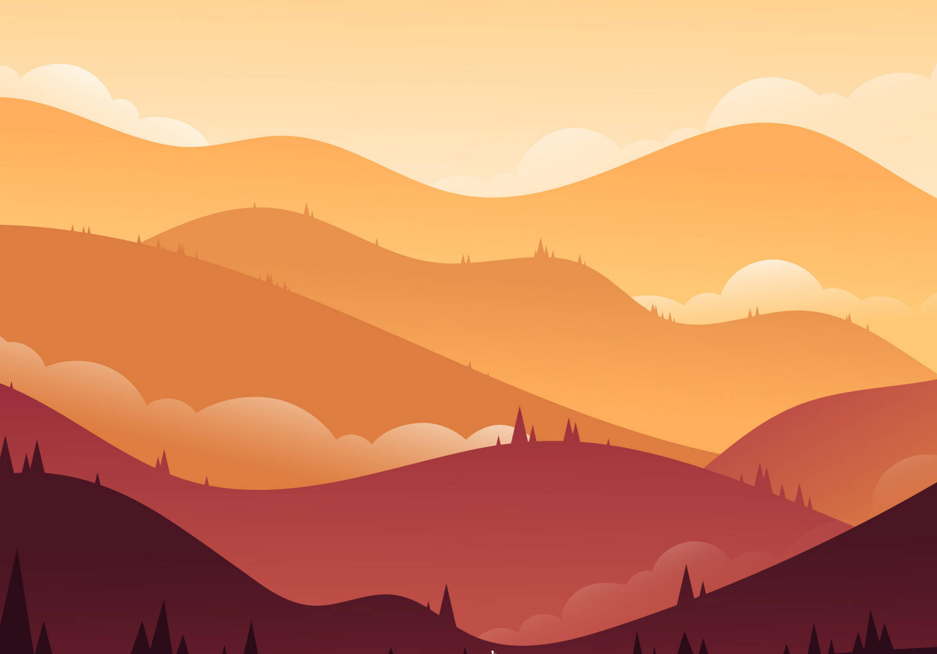Ipad Pro 12.9 Red Orange Landscape Wallpaper