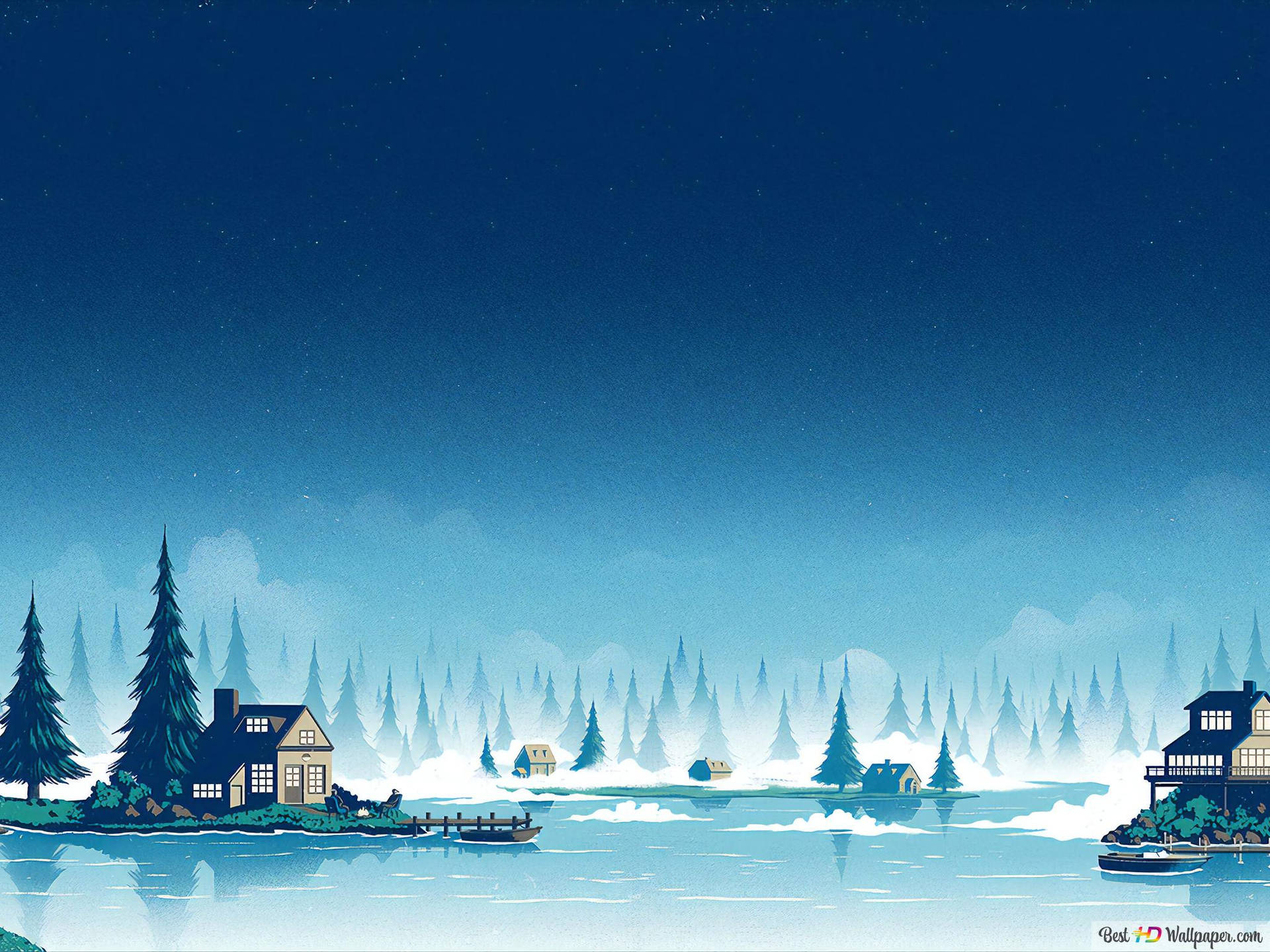 Ipad Pro 12.9 Winter Landscape Art Background