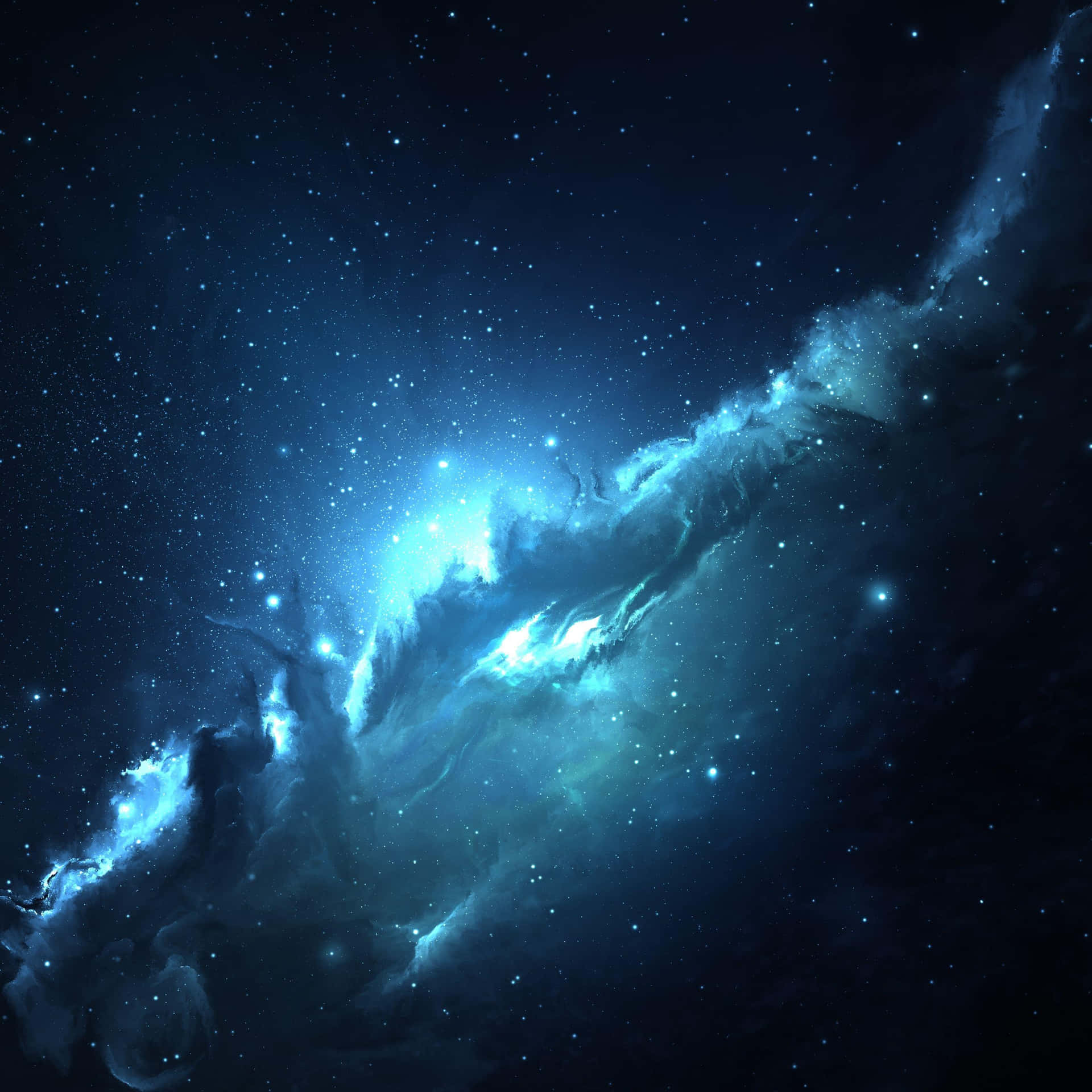 Unospazio Blu Con Stelle E Nebulosa