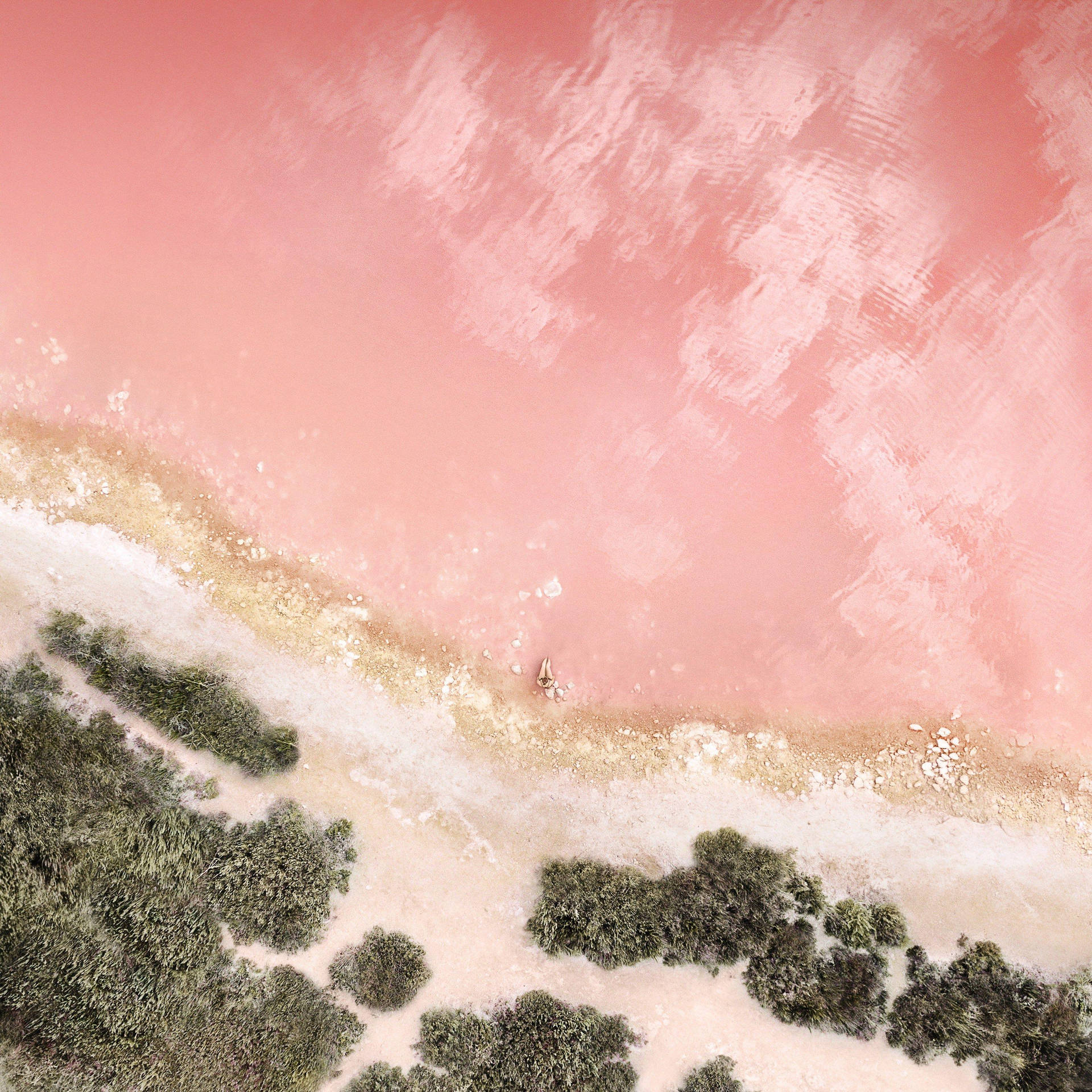 iPad Pro Strand Med Pink Hav Bølger Wallpaper