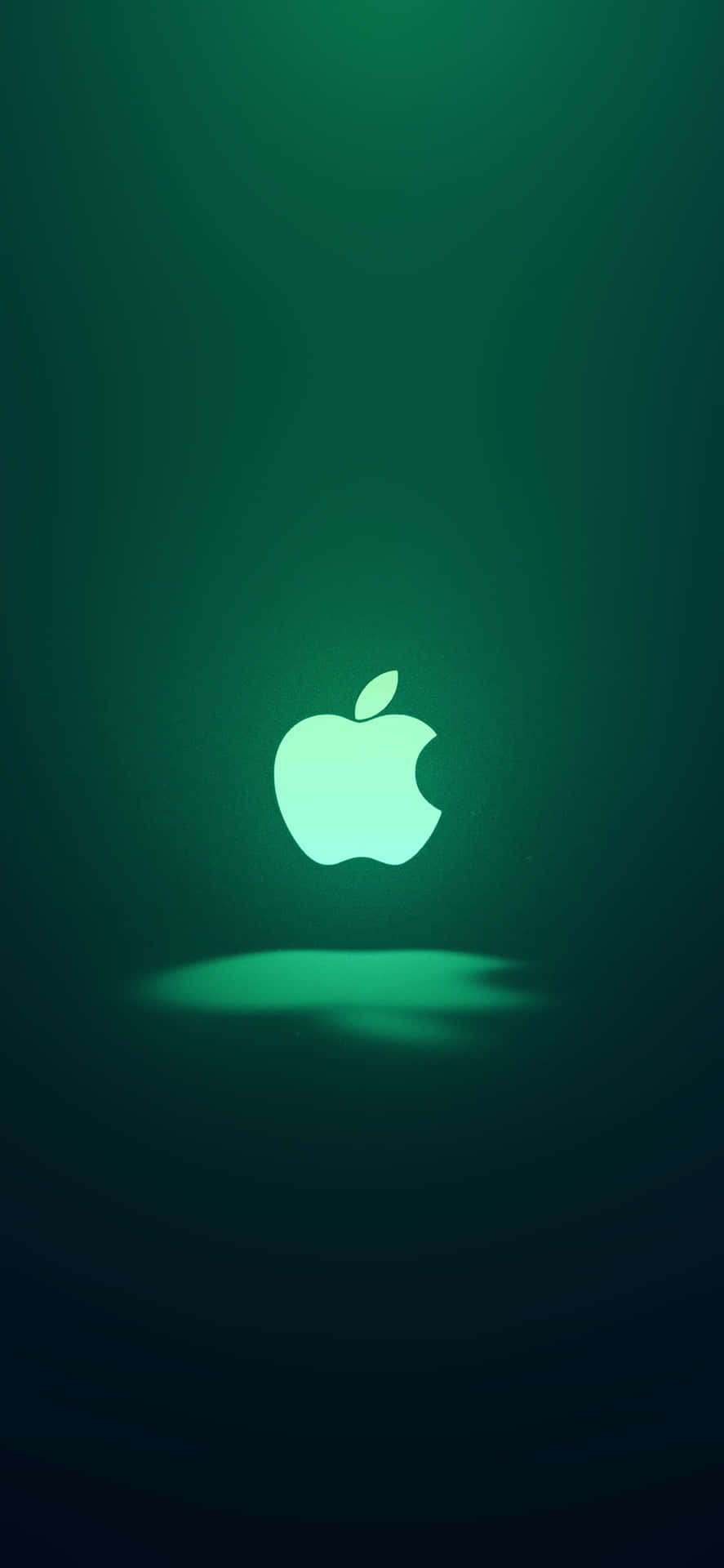 Ikoniskaiphone 11 Gröna Apple-logotypen Wallpaper