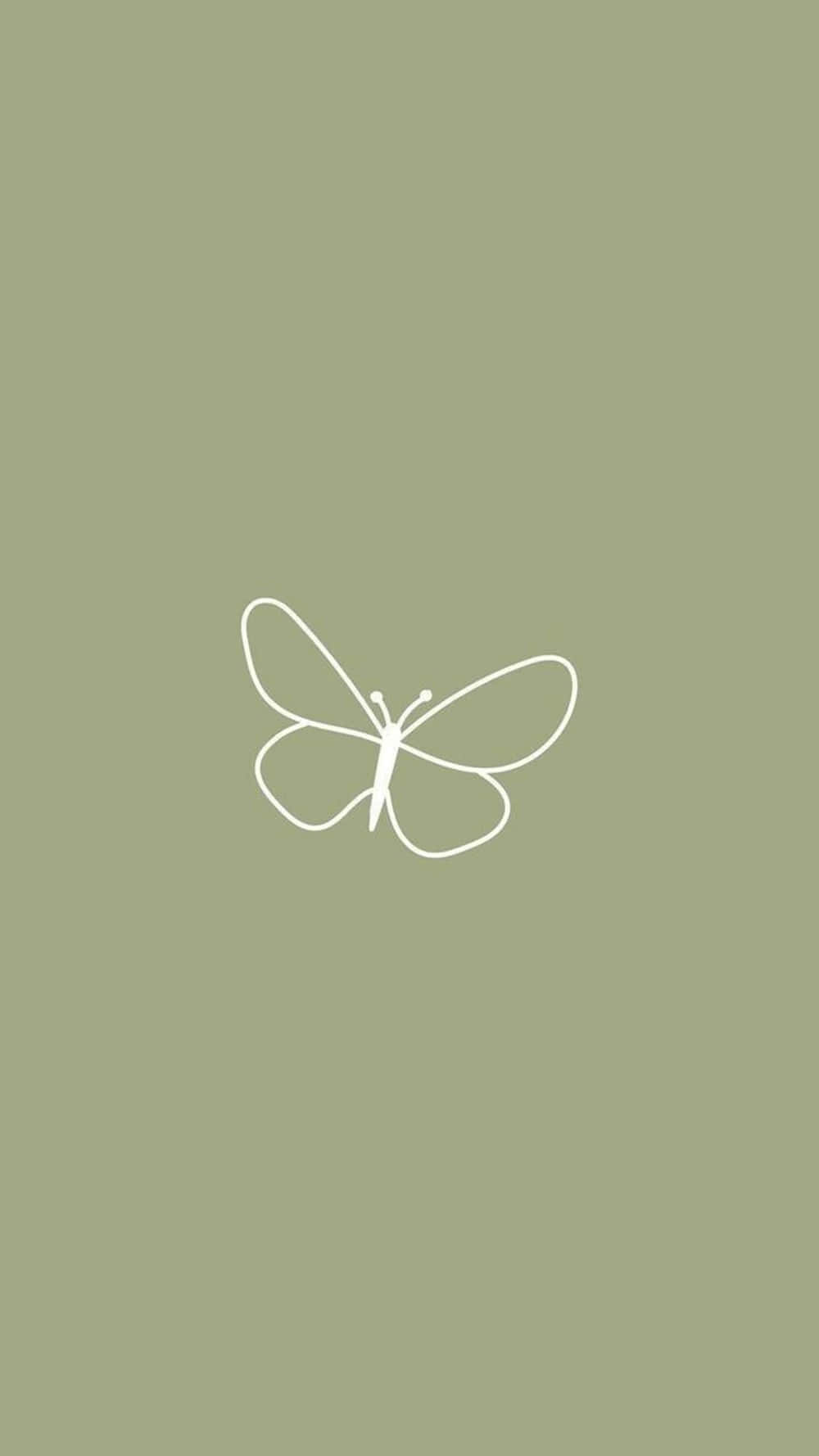 Iphone11 Verde Mariposa Transparente Fondo de pantalla