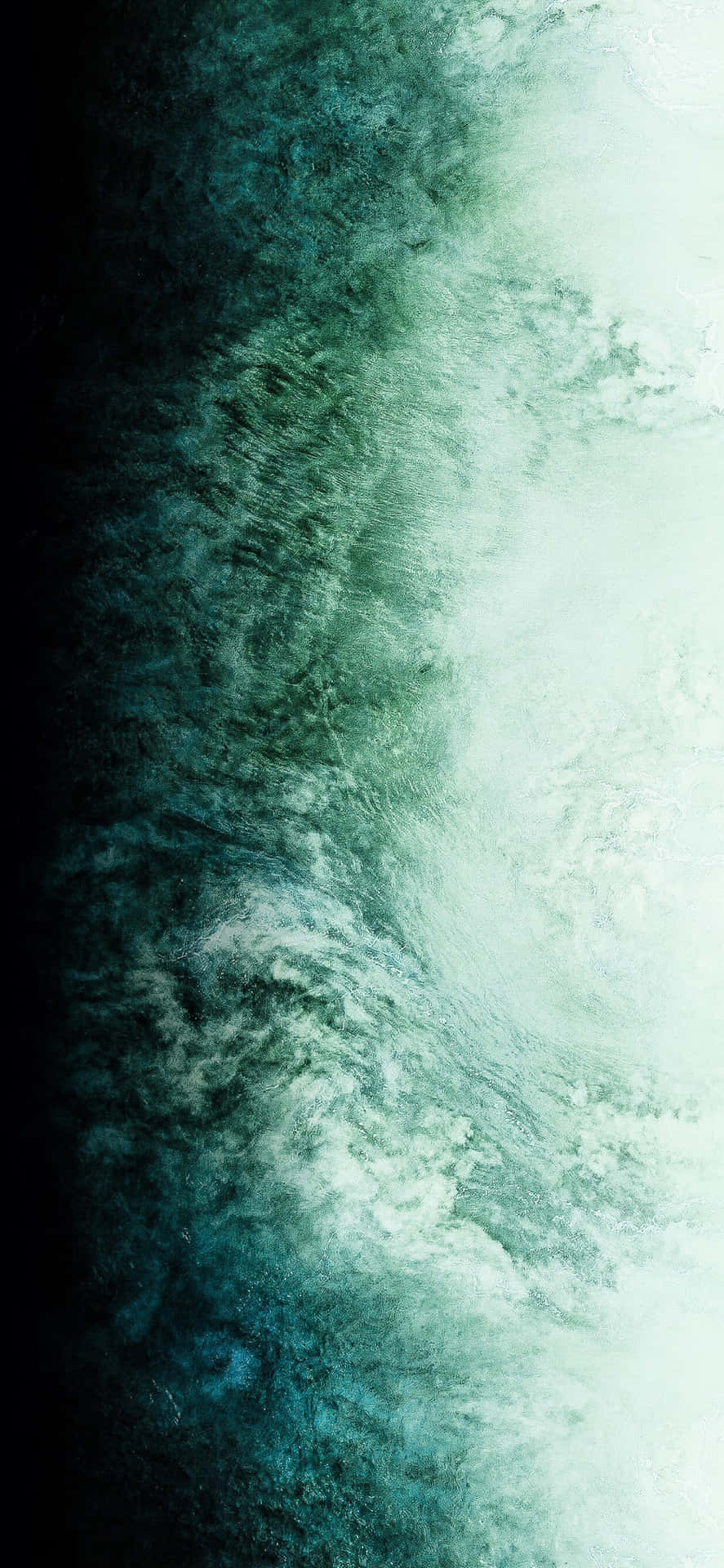 Iphone 11 Grøn Panoramisk Bølger Wallpaper