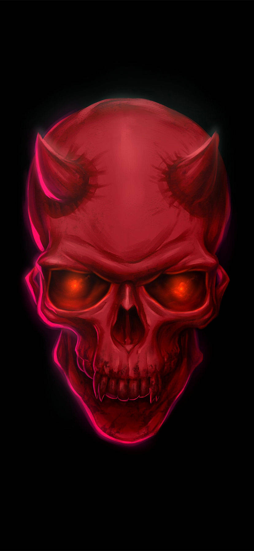iPhone 11 Pro rød demon skull tapet Wallpaper