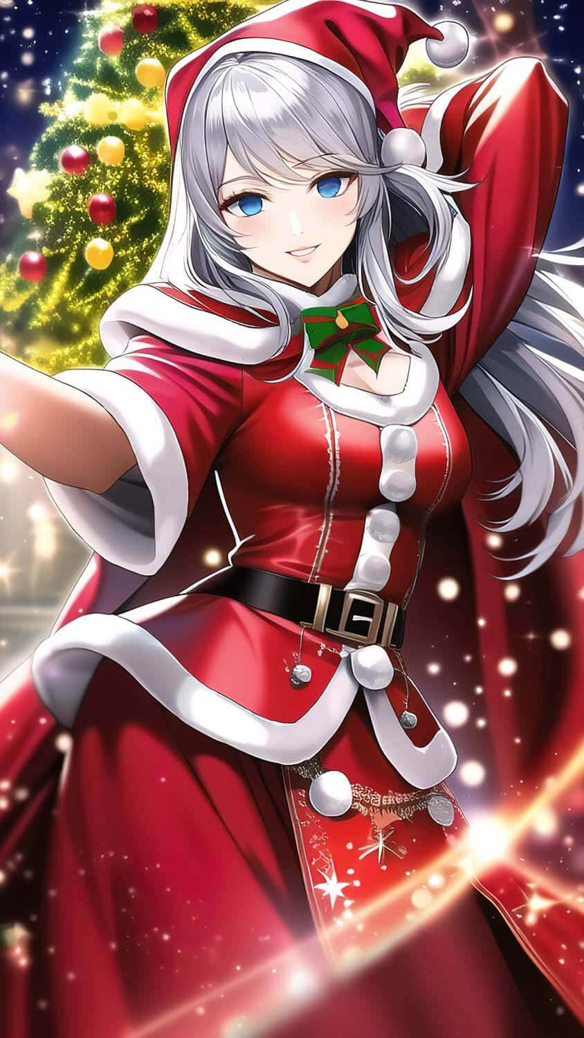 Christmas Girls, female santa outfit, christmas, anime, anime girls, x-mas,  HD wallpaper | Peakpx