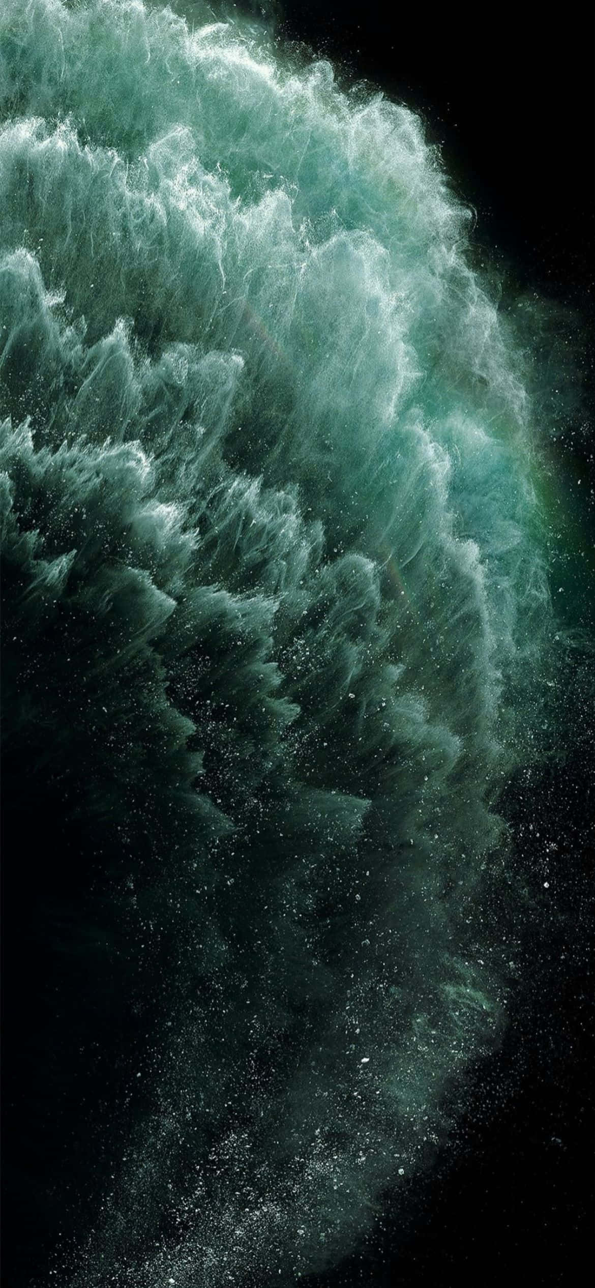 A Green Wave With Black Background