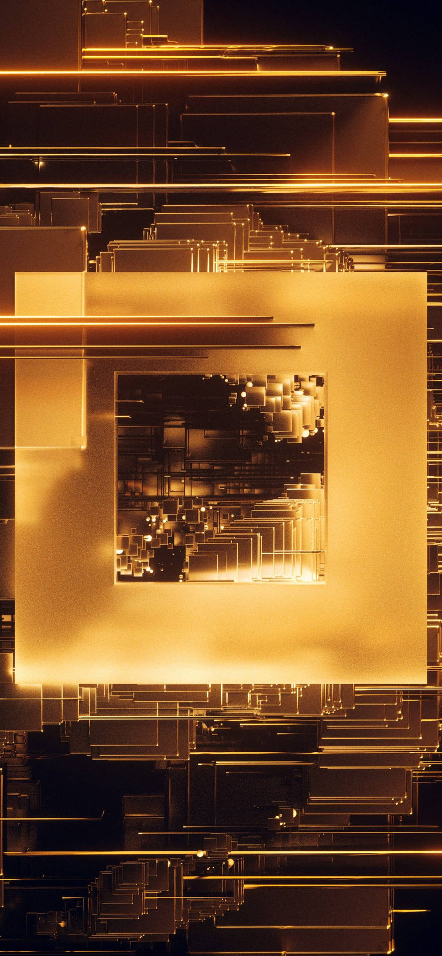 Download Iphone 12 Pro Max Gold Abstract Cube Wallpaper | Wallpapers.com