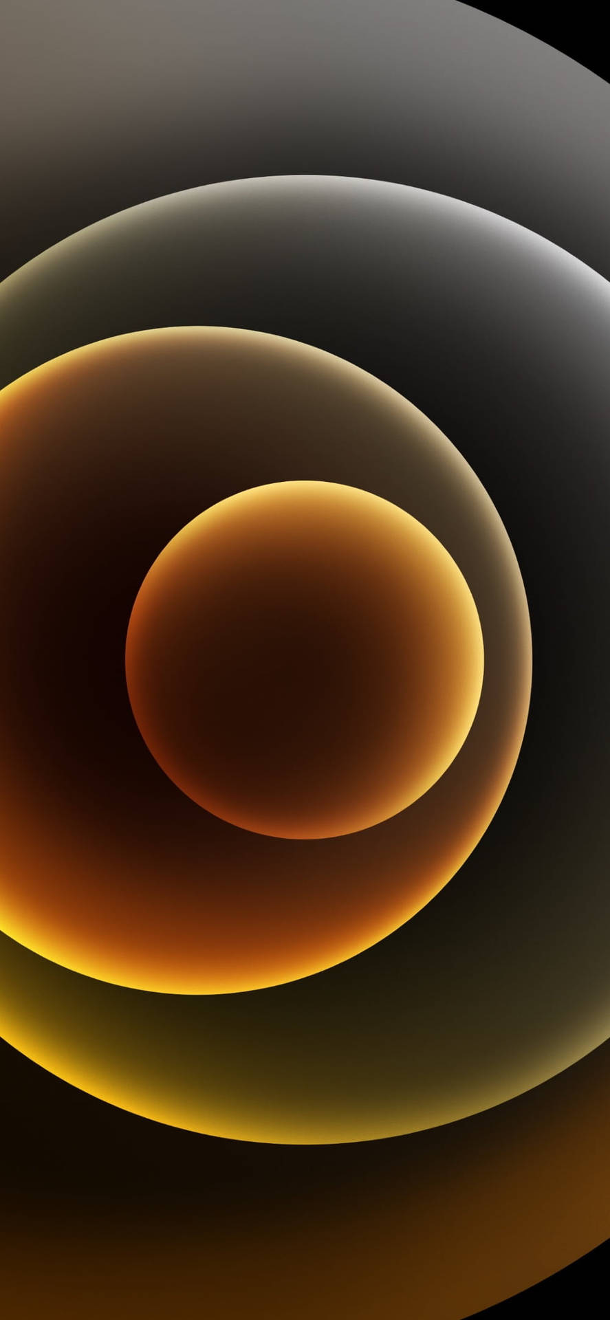 Iphone 12 Pro Max Gold And Grey Circles Background