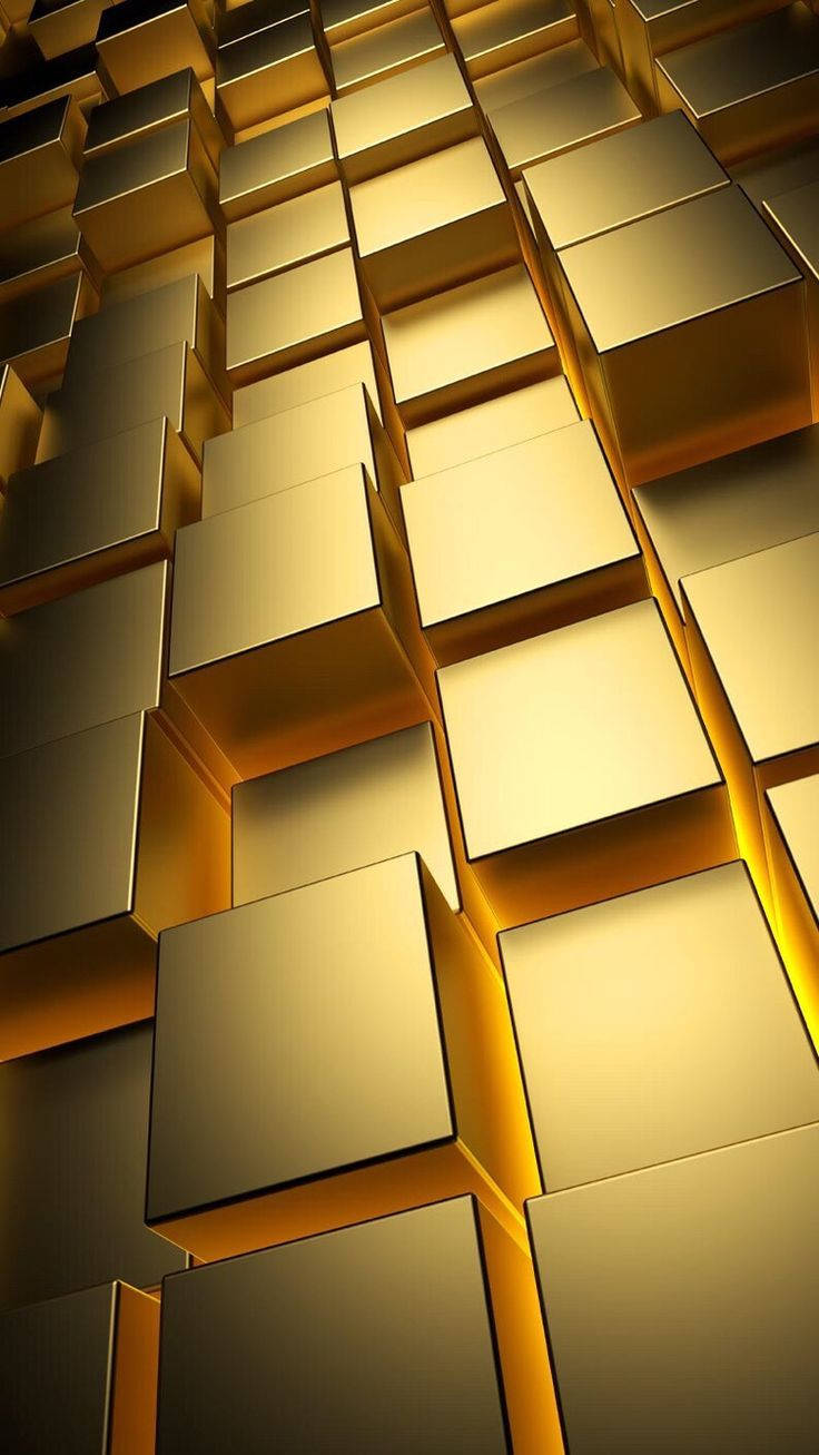 Iphone 12 Pro Max Gold Cubes Background