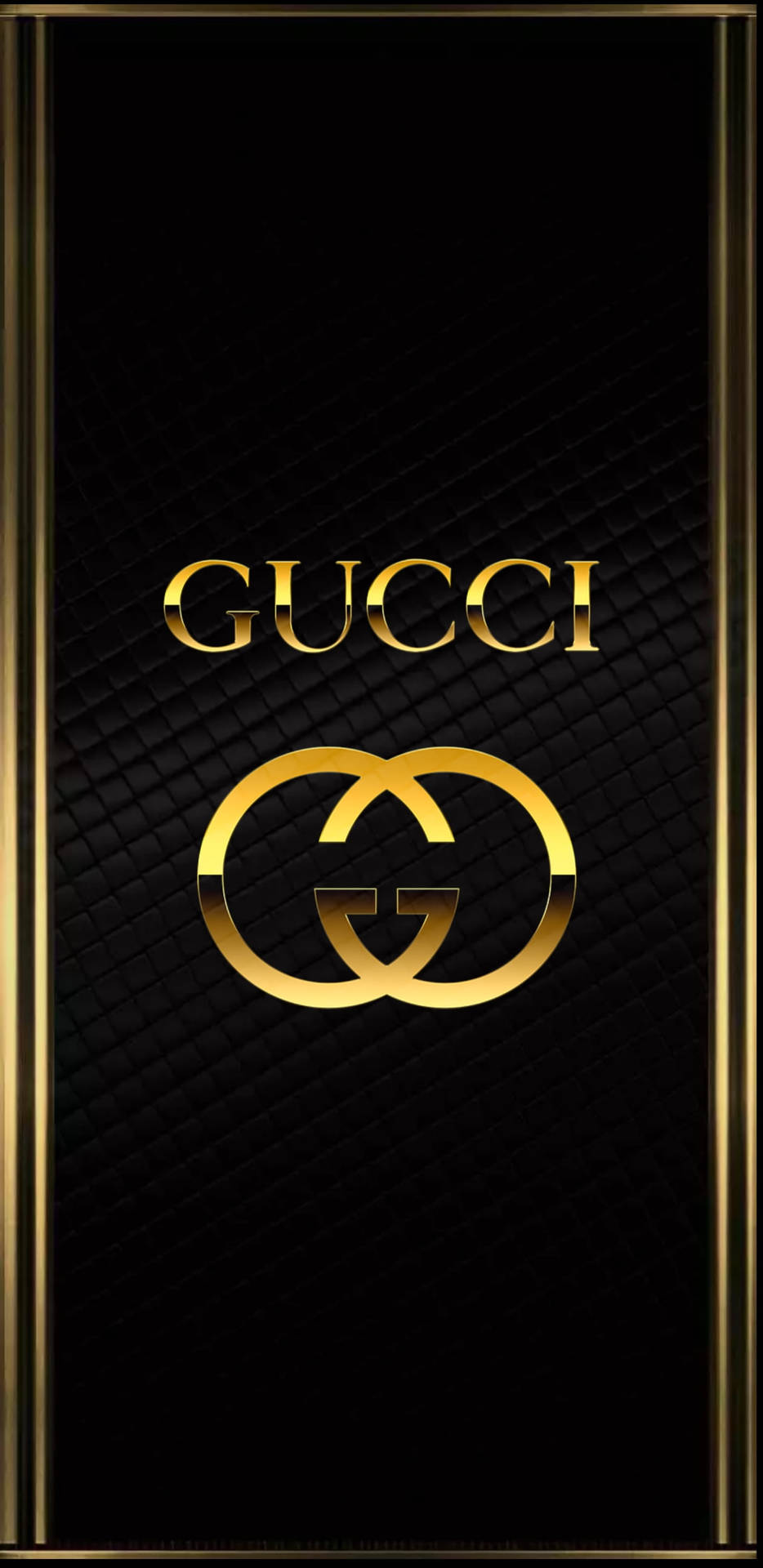 Iphone 12 Pro Max Gold Gucci Logo Wallpaper