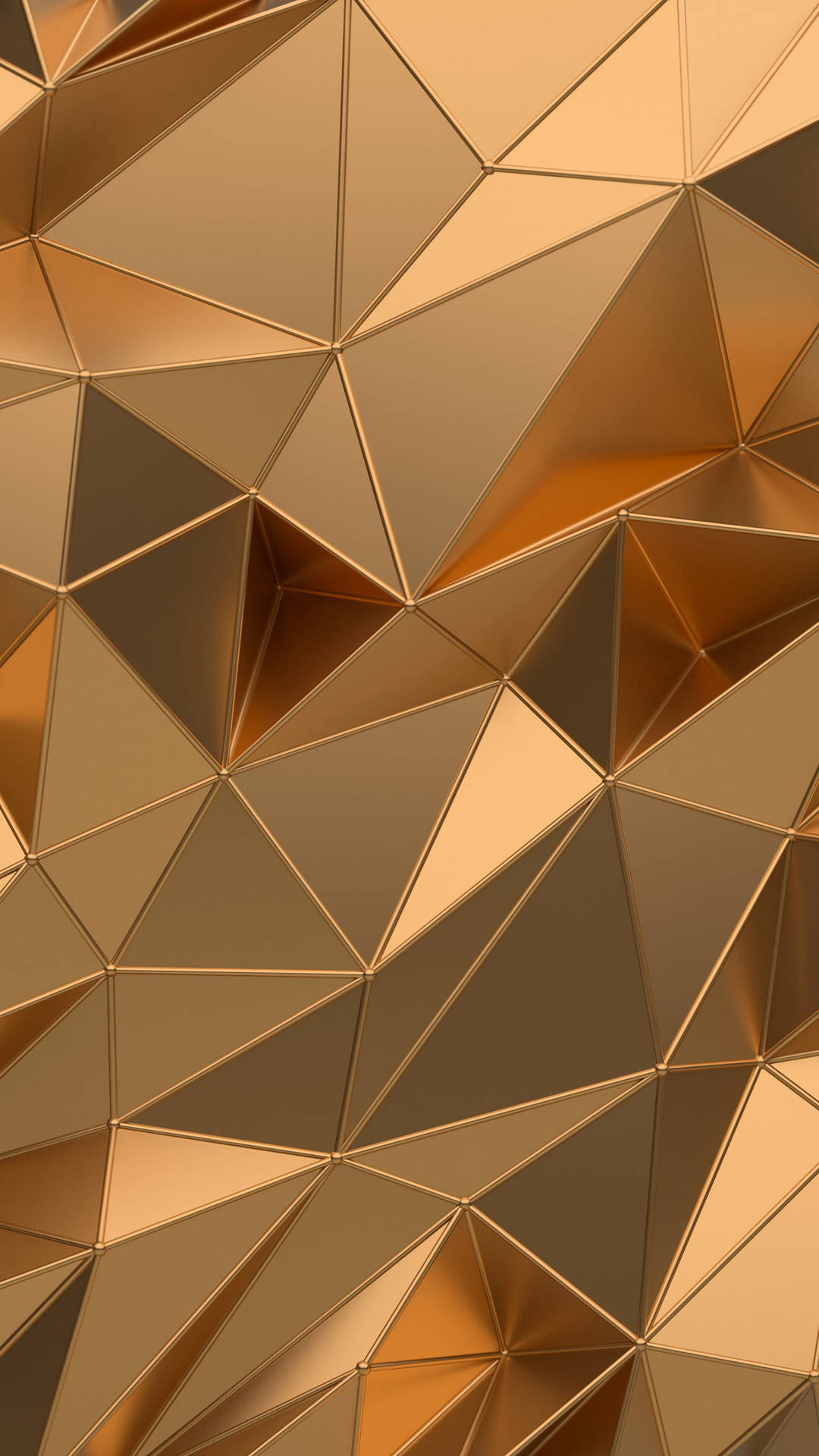 Iphone 12 Pro Max Gold Polygon Wallpaper
