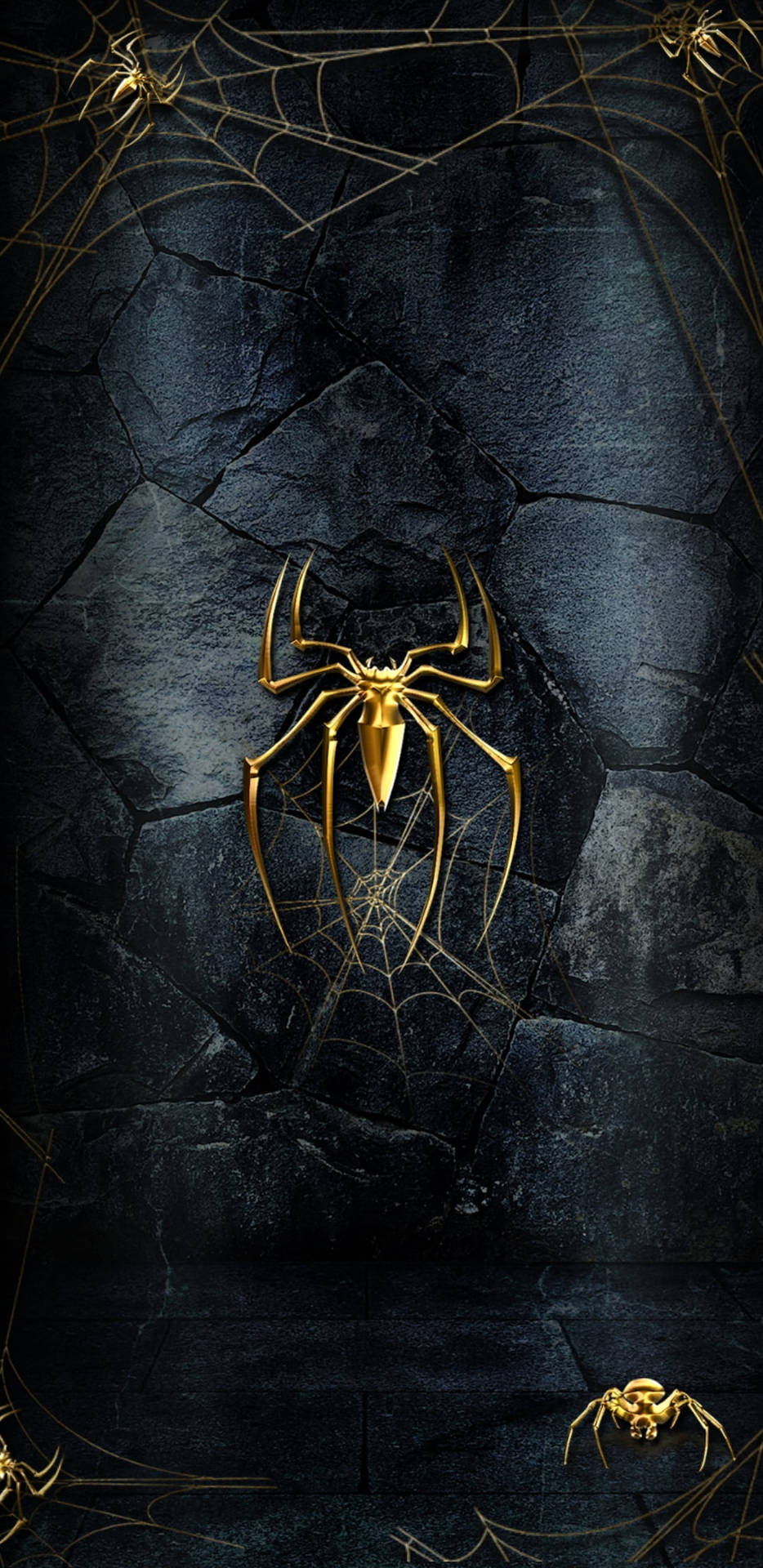 Iphone 12 Pro Max Gold Spider Background