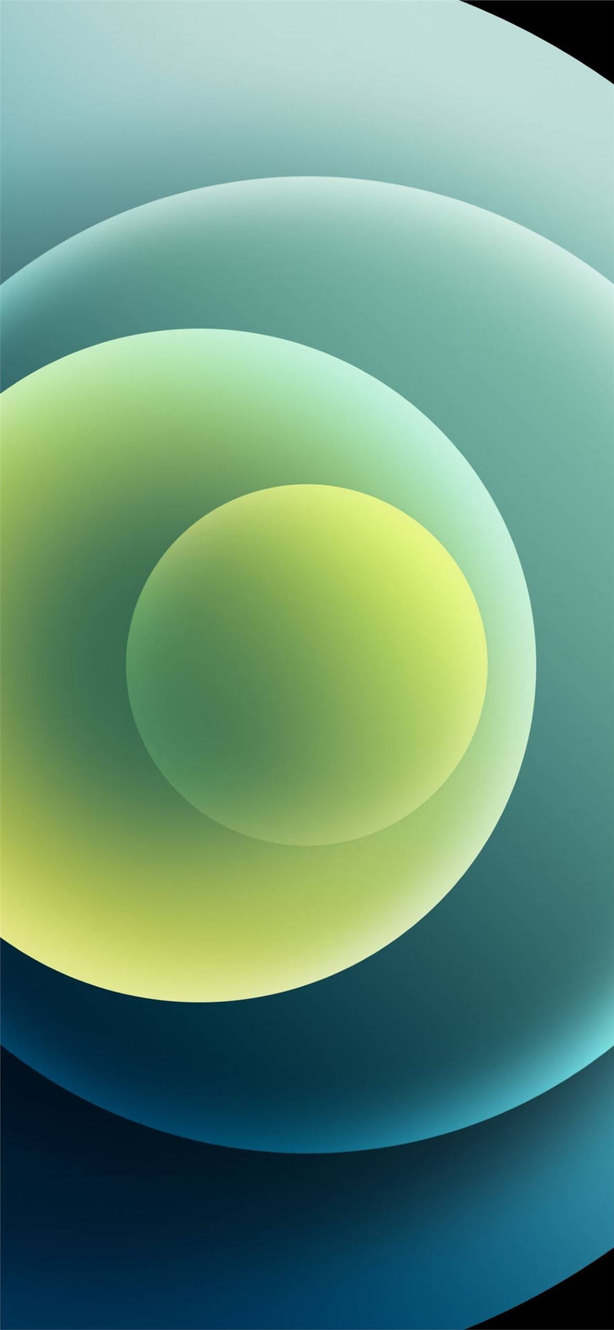 Iphone 12 Stock Blue Green Circles Background