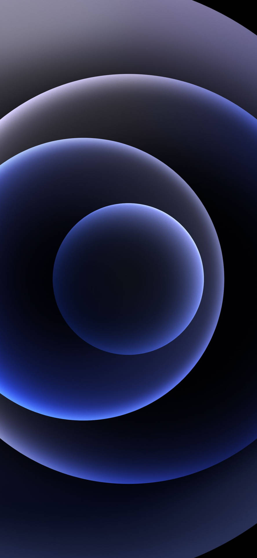 Iphone 12 Stock Dark Blue Circles Background