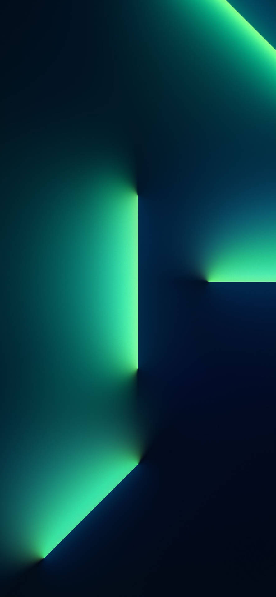 Iphone 13 Dark Green Light Beam Wallpaper