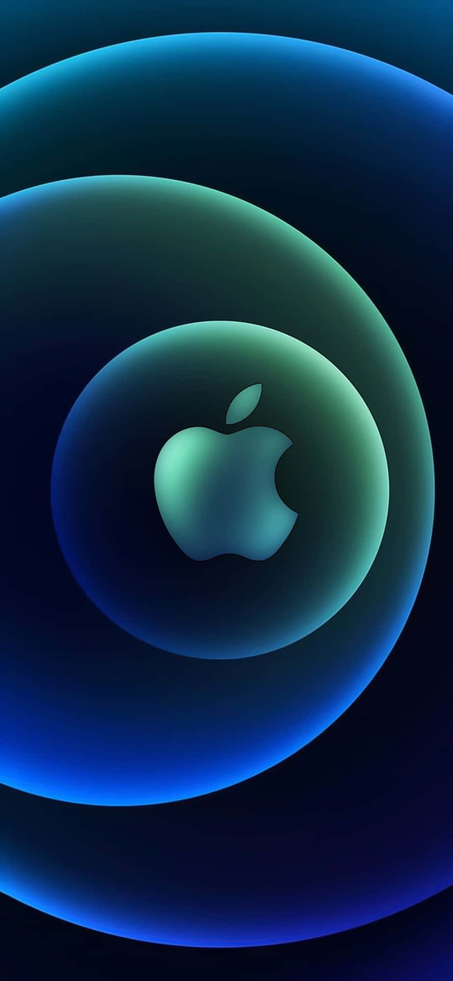 Apple Logo On A Blue Background