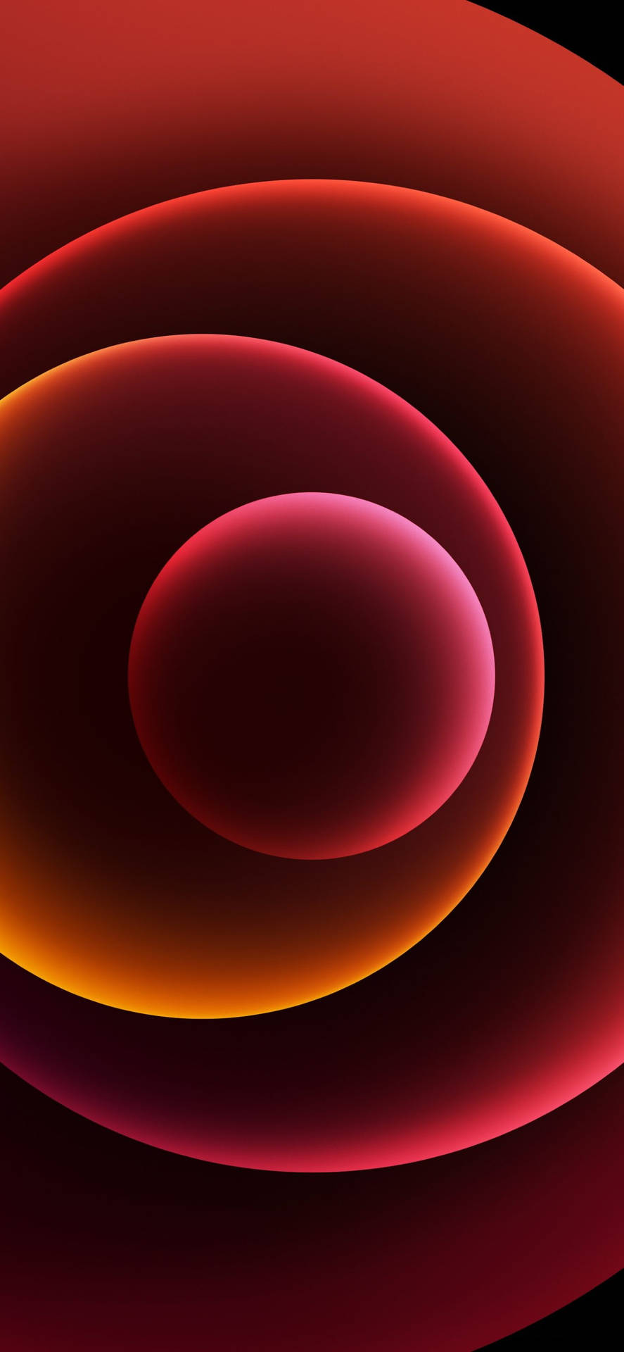 Iphone 13 Red Abstract Circles Background