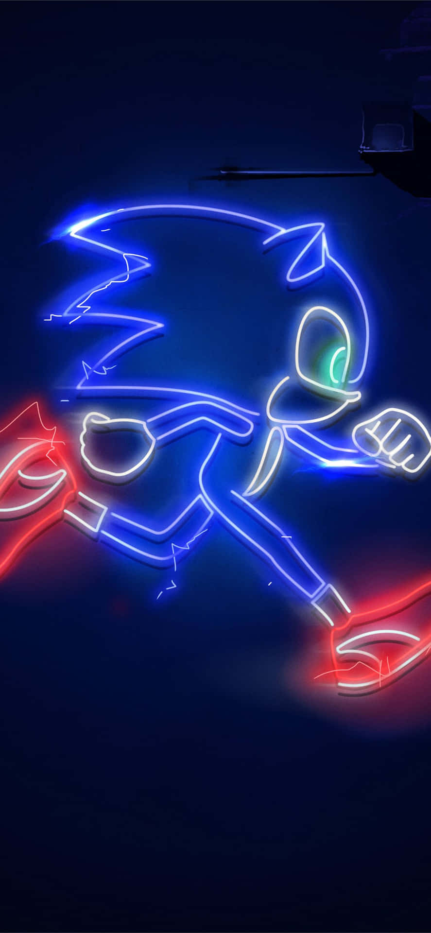 Dibujode Sonic The Hedgehog En Neón. Fondo de pantalla
