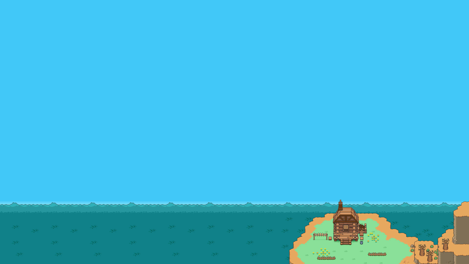 Einpixeliges Bild Von Einer Kleinen Insel Mit Einem Boot Darauf Wallpaper