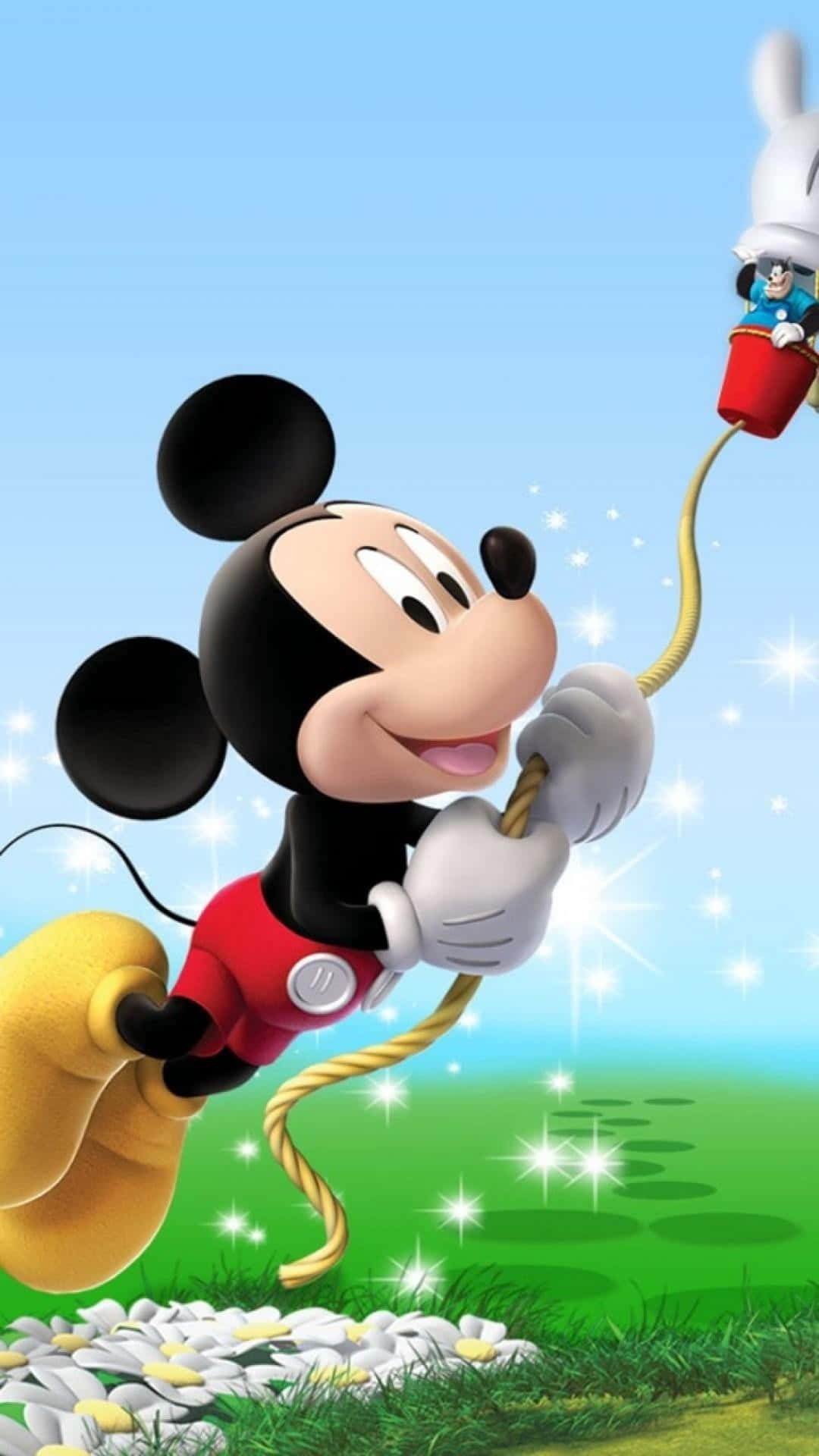 Fondode Pantalla Para Iphone 7 De Disney Con El Guante De Mickey Mouse Y Globos. Fondo de pantalla