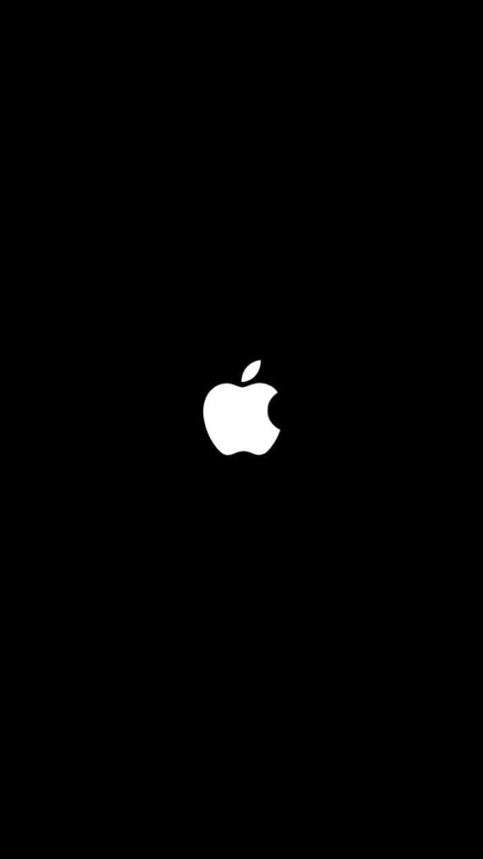 Et æble logo vises på en sort baggrund Wallpaper