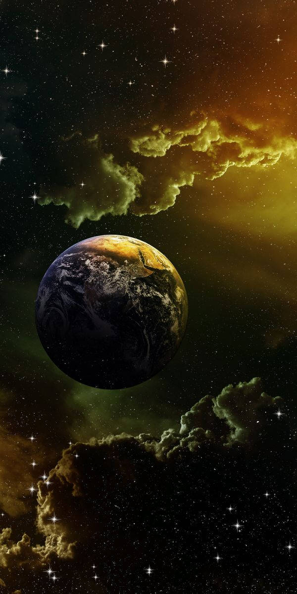Iphone 7 Plus Space Earth With Clouds Wallpaper
