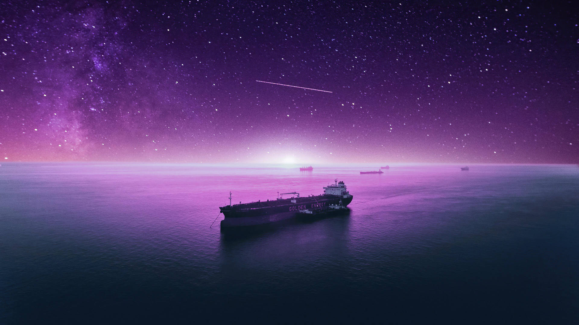 Iphone 7 Plus Space Ocean Ship Wallpaper