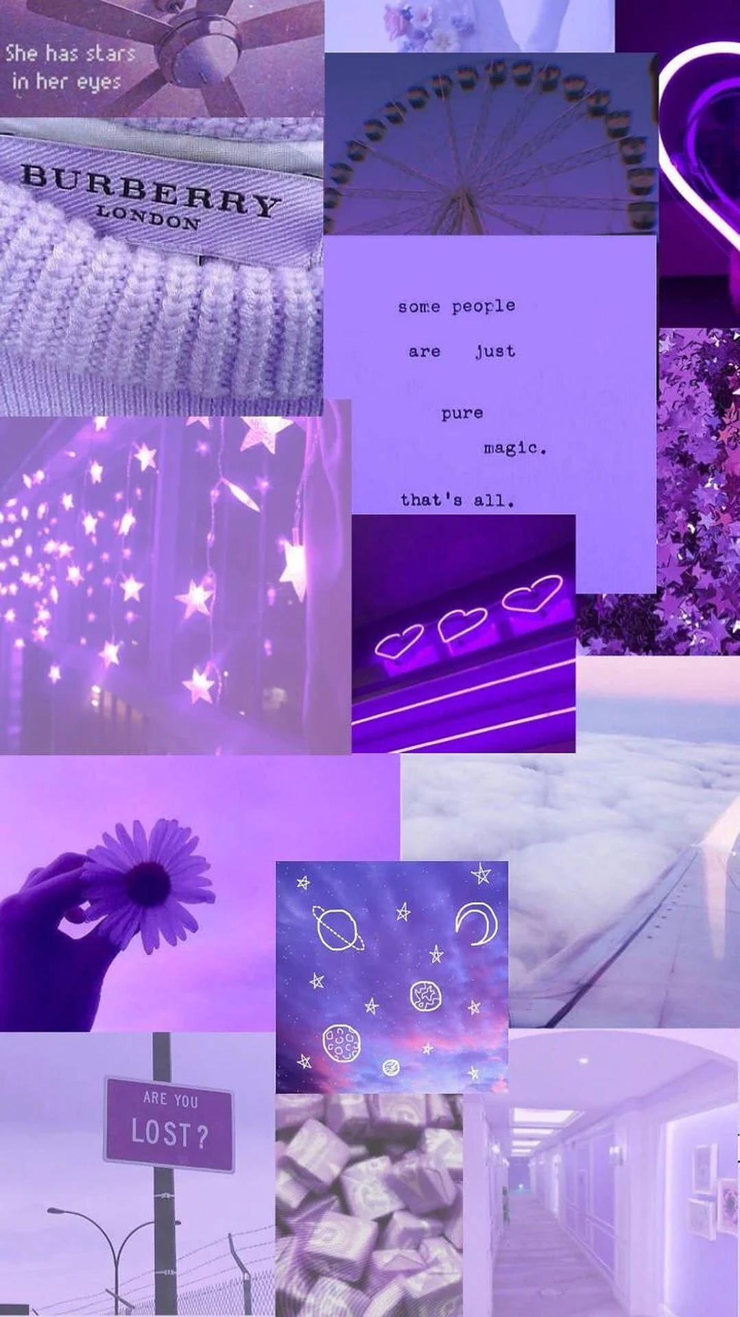 Iphone Aesthetic Lilac Collage Background