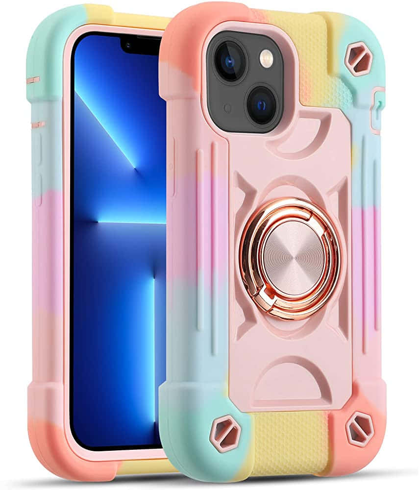 A Colorful Iphone 11 Case With A Ring On It