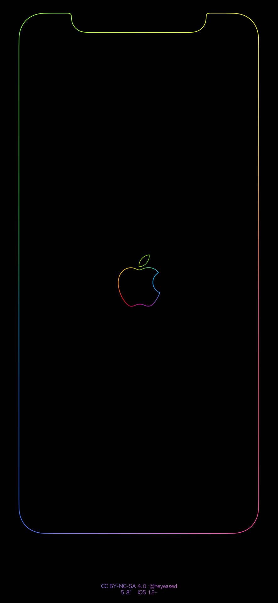 Iphone Apple Simple Rainbow Black Picture